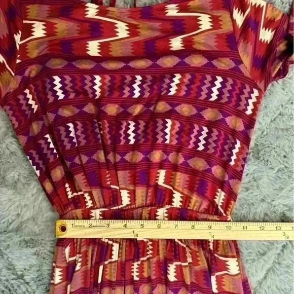 Rachel Pally Maxi Dress Small Boho Southwest Print Jersey Long Sleeve Festival - Picture 6 of 12